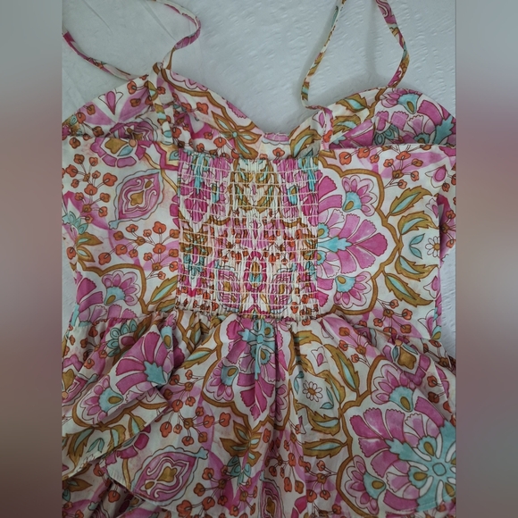 Misa Los Angeles Pink and Green Patterned Maxi Dress - Picture 11 of 11